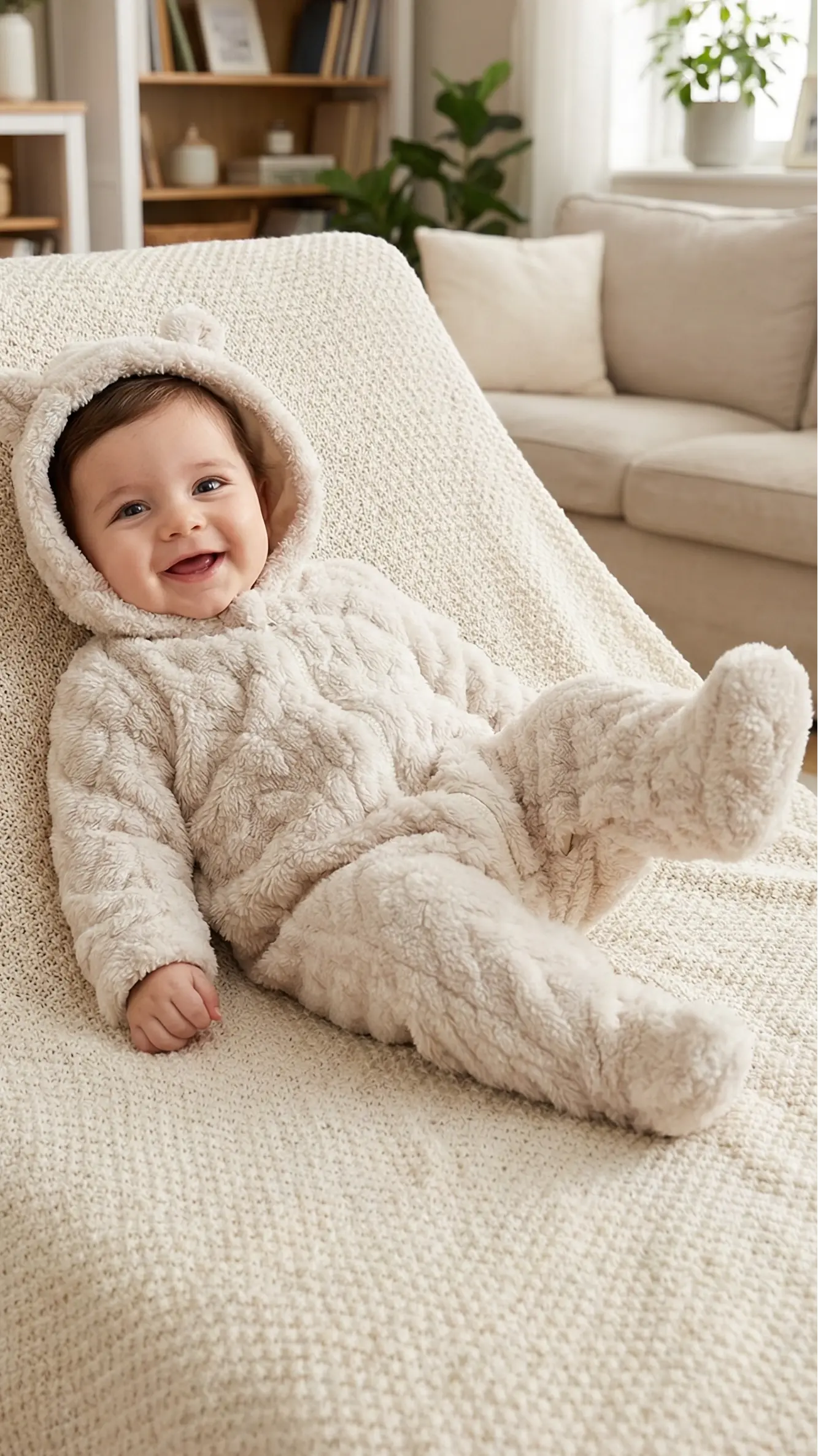 Élanoora Teddy - Hooded Baby Romper (Unisex)