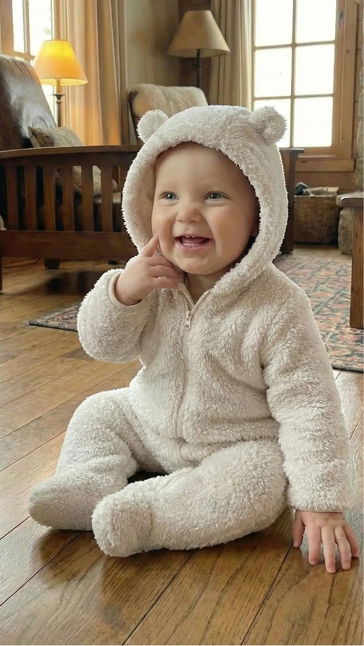 Élanoora’s Velour - Hooded Baby Romper (Unisex)