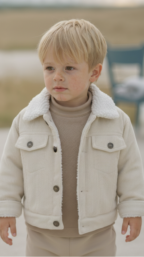 Kids' Overcoat Winter New Korean Style Fleece-lined Thickened Lamb Wool Corduroy Clothes