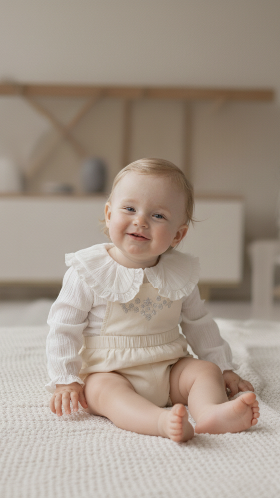 Baby Girl's Loose Adjustable Suspender Romper