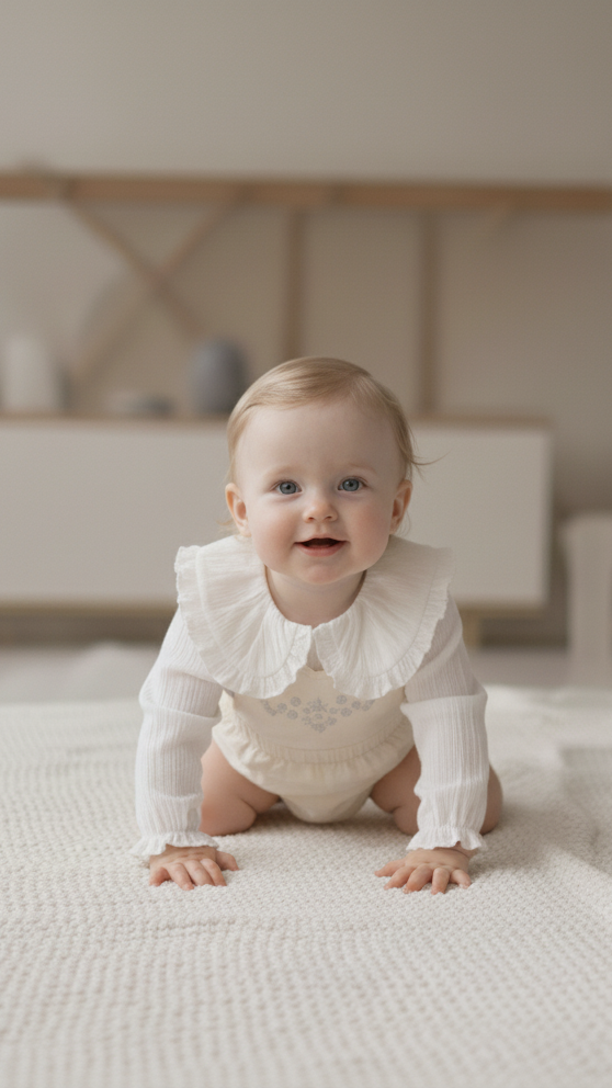 Baby Girl's Loose Adjustable Suspender Romper