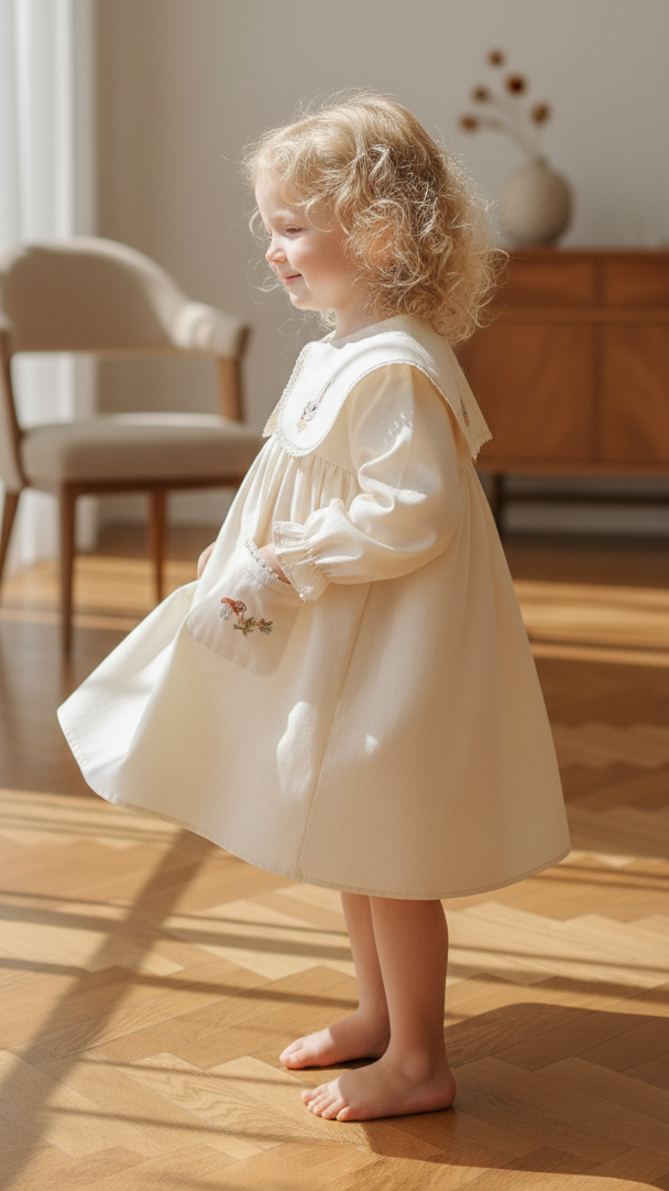 Cartoon Rabbit Embroidery Korean Girls Dress