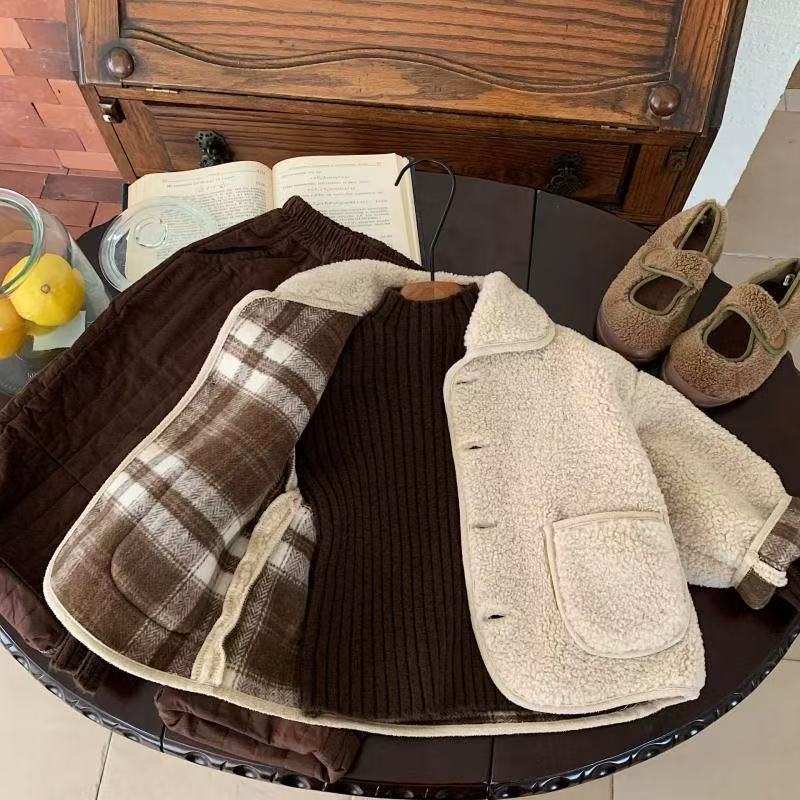 New Children Warm Boys' One-piece Velvet Jacket