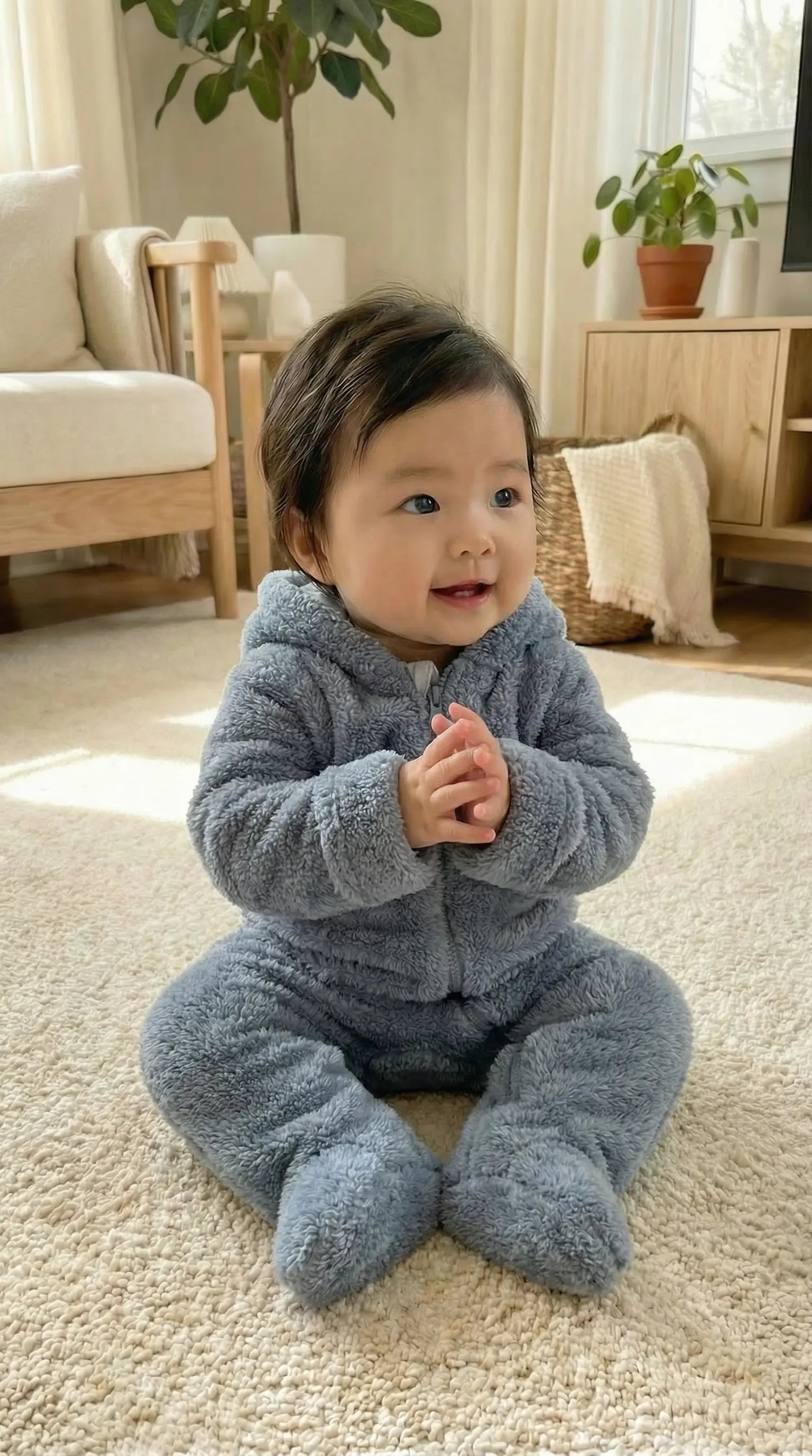 Élanoora’s Velour - Hooded Baby Romper (Unisex)