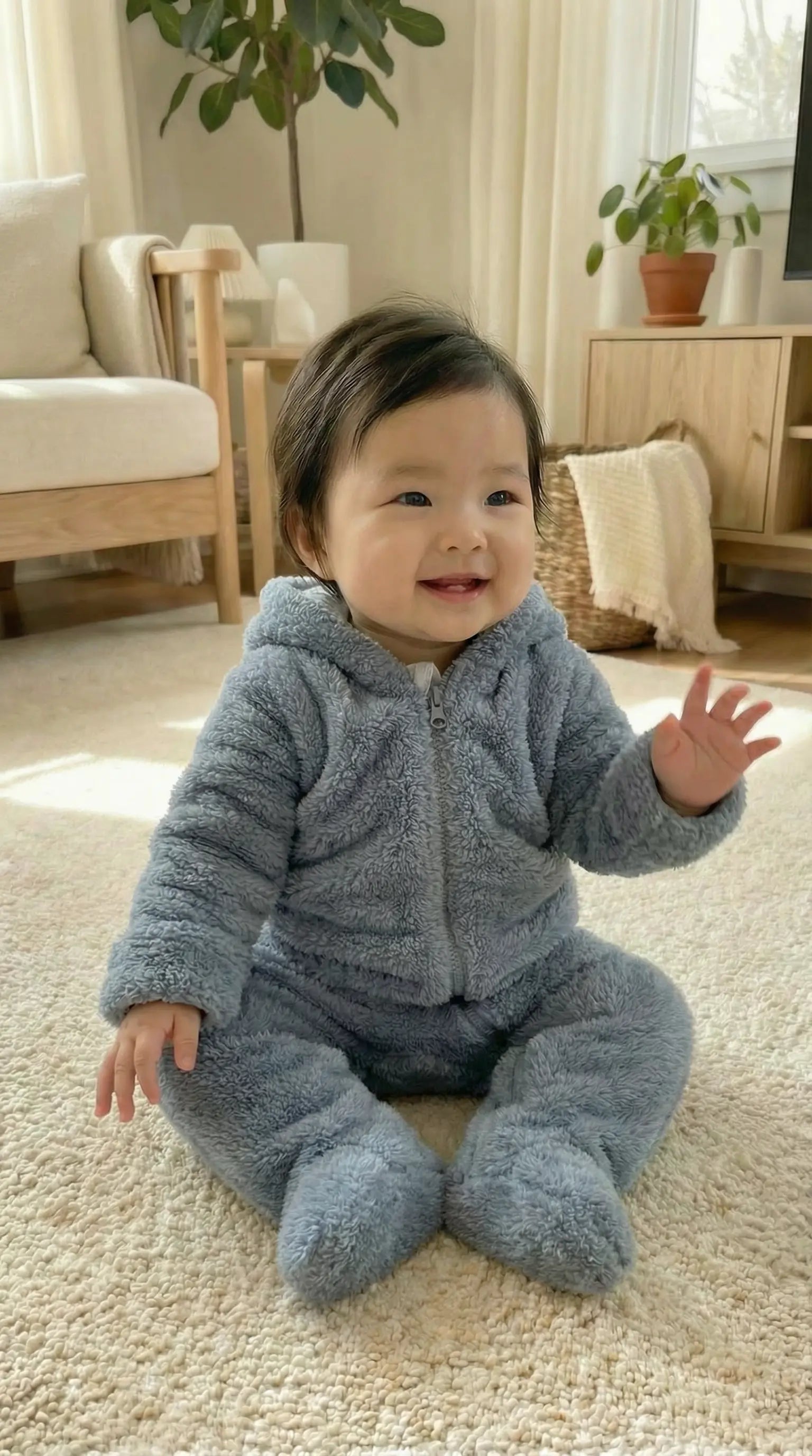 Élanoora’s Velour - Hooded Baby Romper (Unisex)