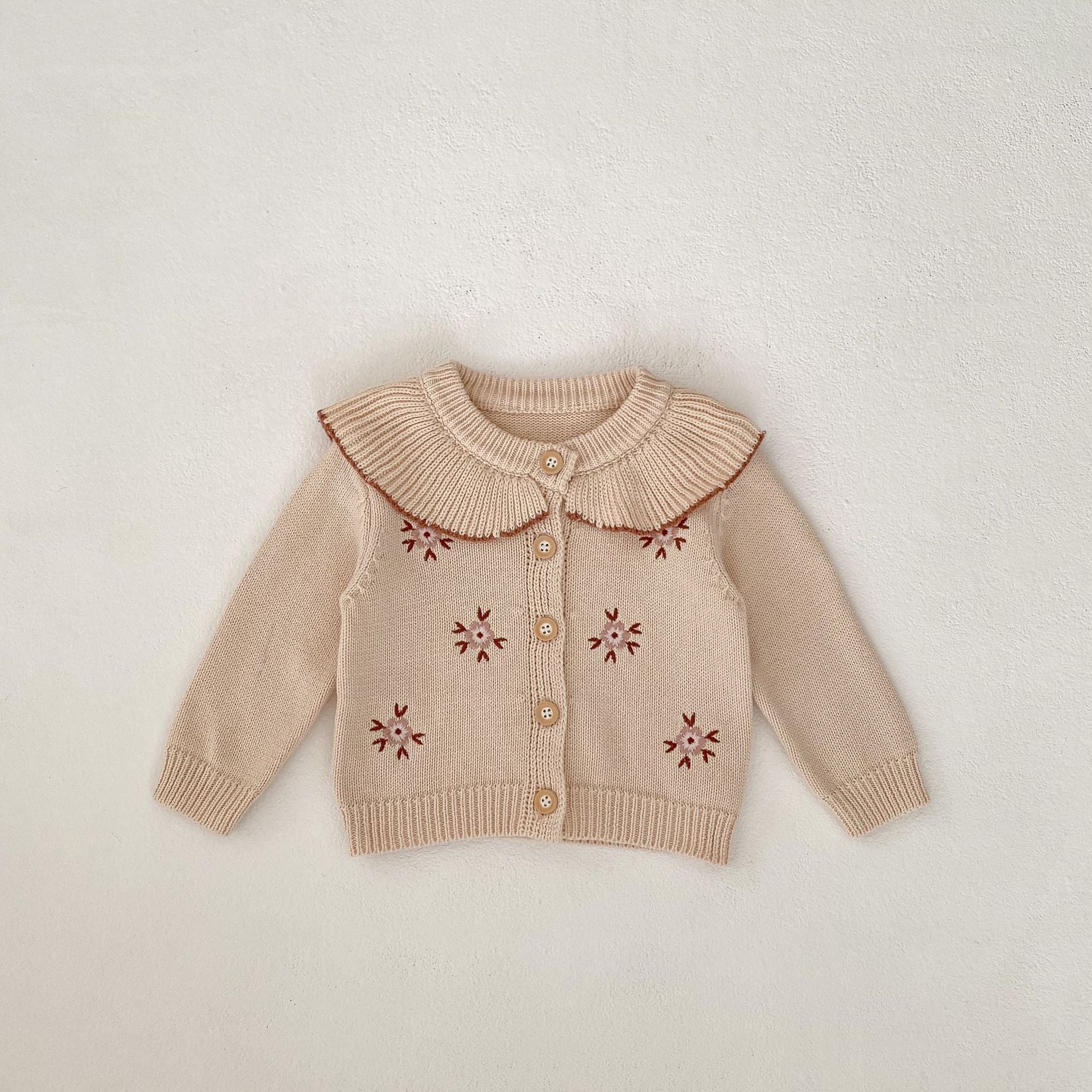 Baby Drawing Lapel Embroidered Knitted Coat