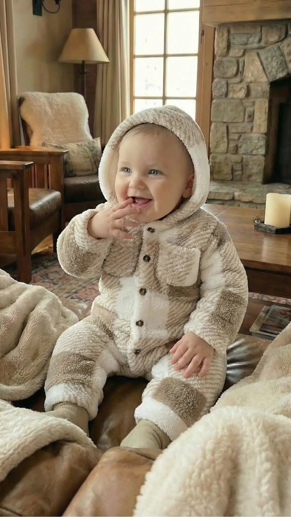 Élanoora Fawn - Hooded Baby Romper (Unisex)