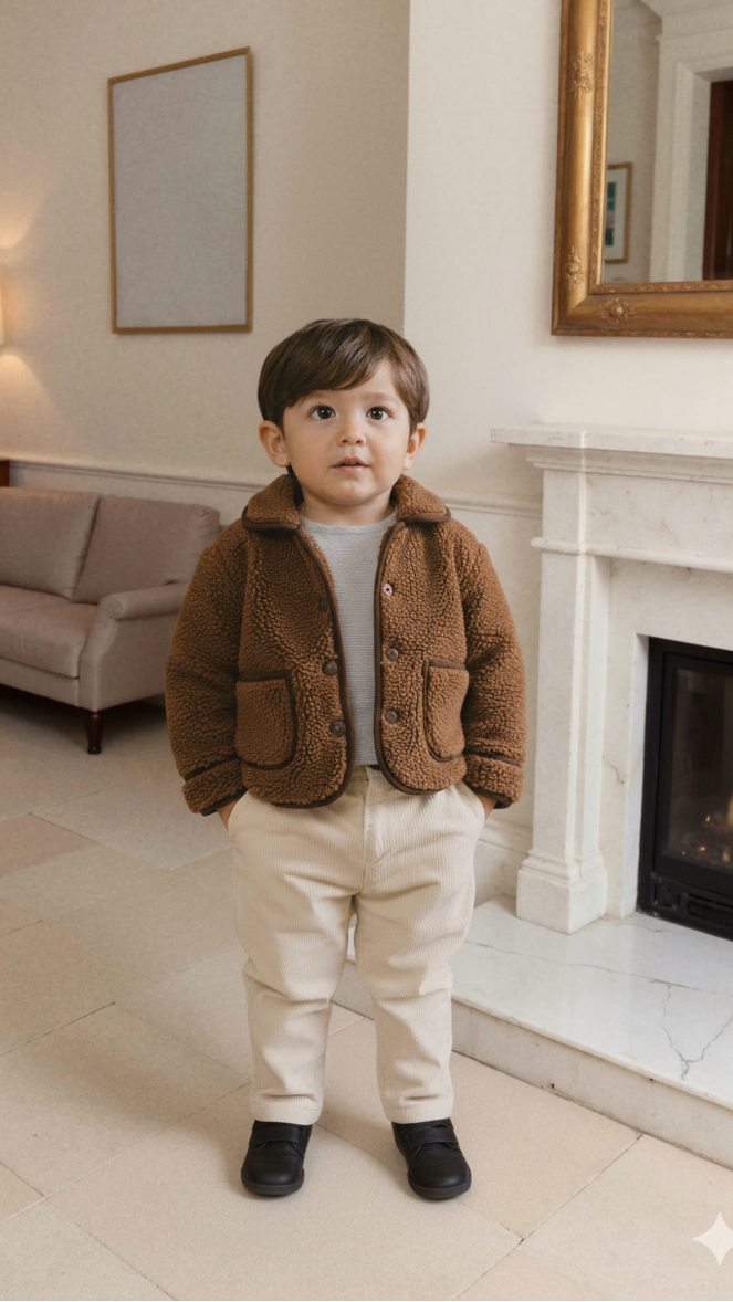 New Children Warm Boys' One-piece Velvet Jacket