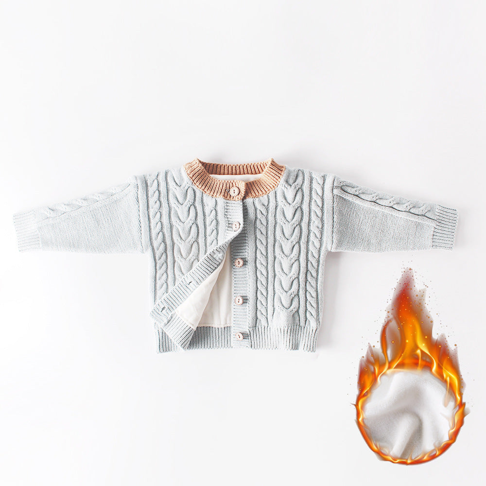 Winter Plus Velvet Sweater For Girls